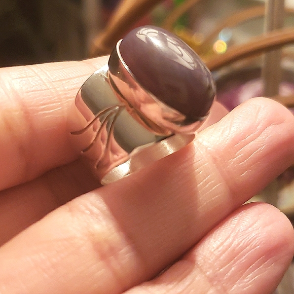 JAY KING DTR 925 AMETHYST STERLING SILVER RING THICK BAND 5.5 - Picture 2 of 4